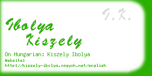 ibolya kiszely business card